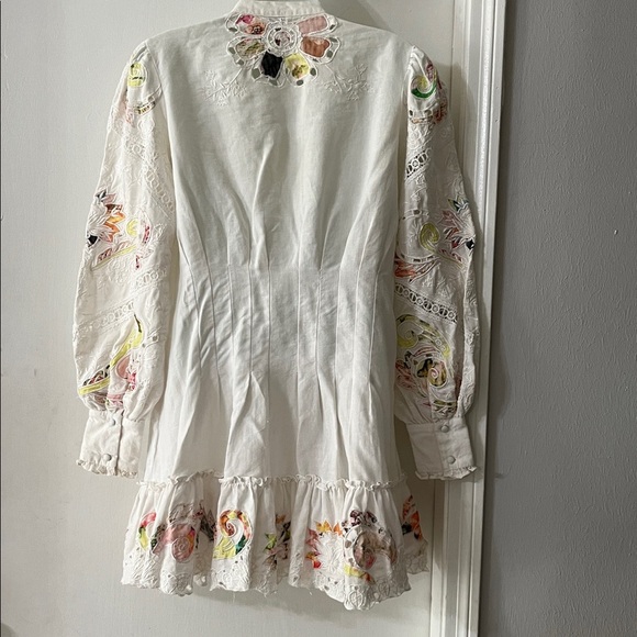 HEMANT & NANDITA White Floral Long Sleeve Dress - Picture 9 of 16